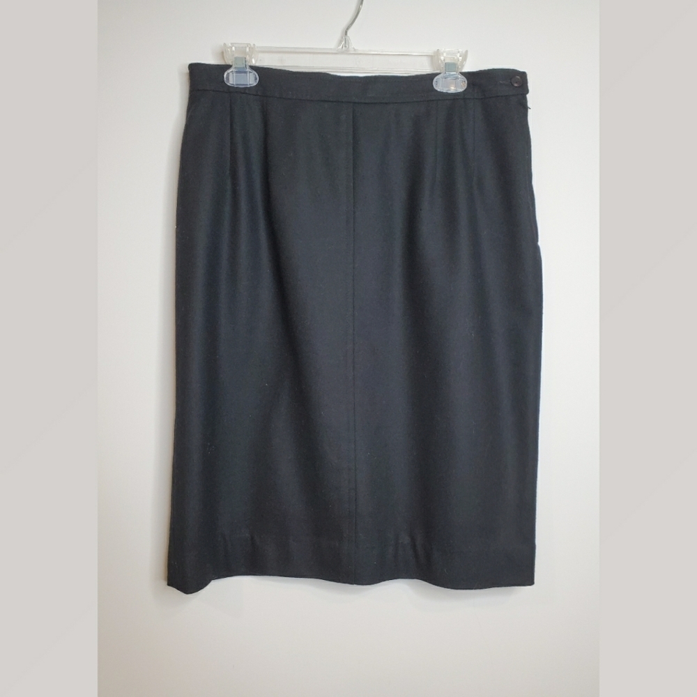 Vintage Pendleton Black Wool Pencil Skirt Size 10